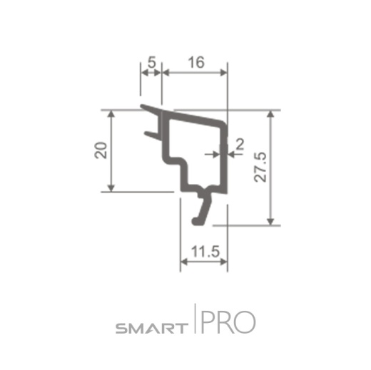 Штапик стандартный 16 мм на стеклопакет 24мм в Астане